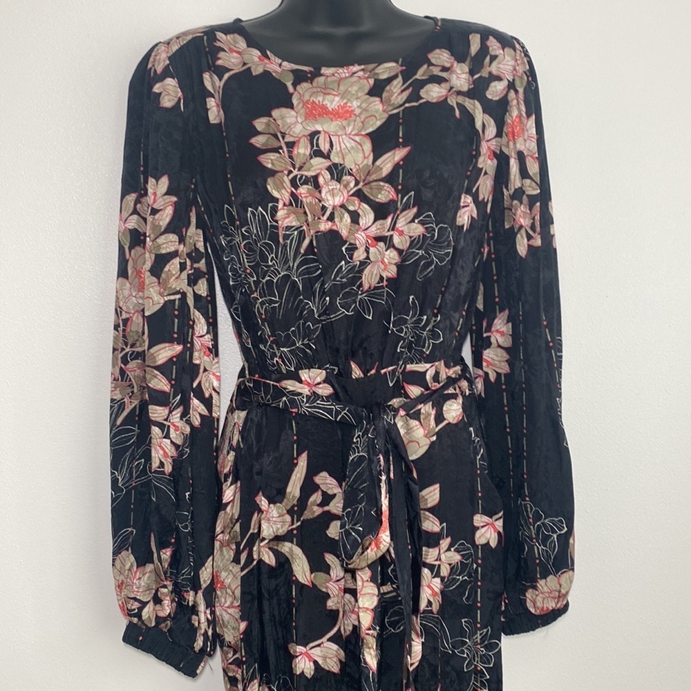 Anthropologie Harlyn Audria Jacquard Floral Jumpsuit Size Small - Picture 3 of 12